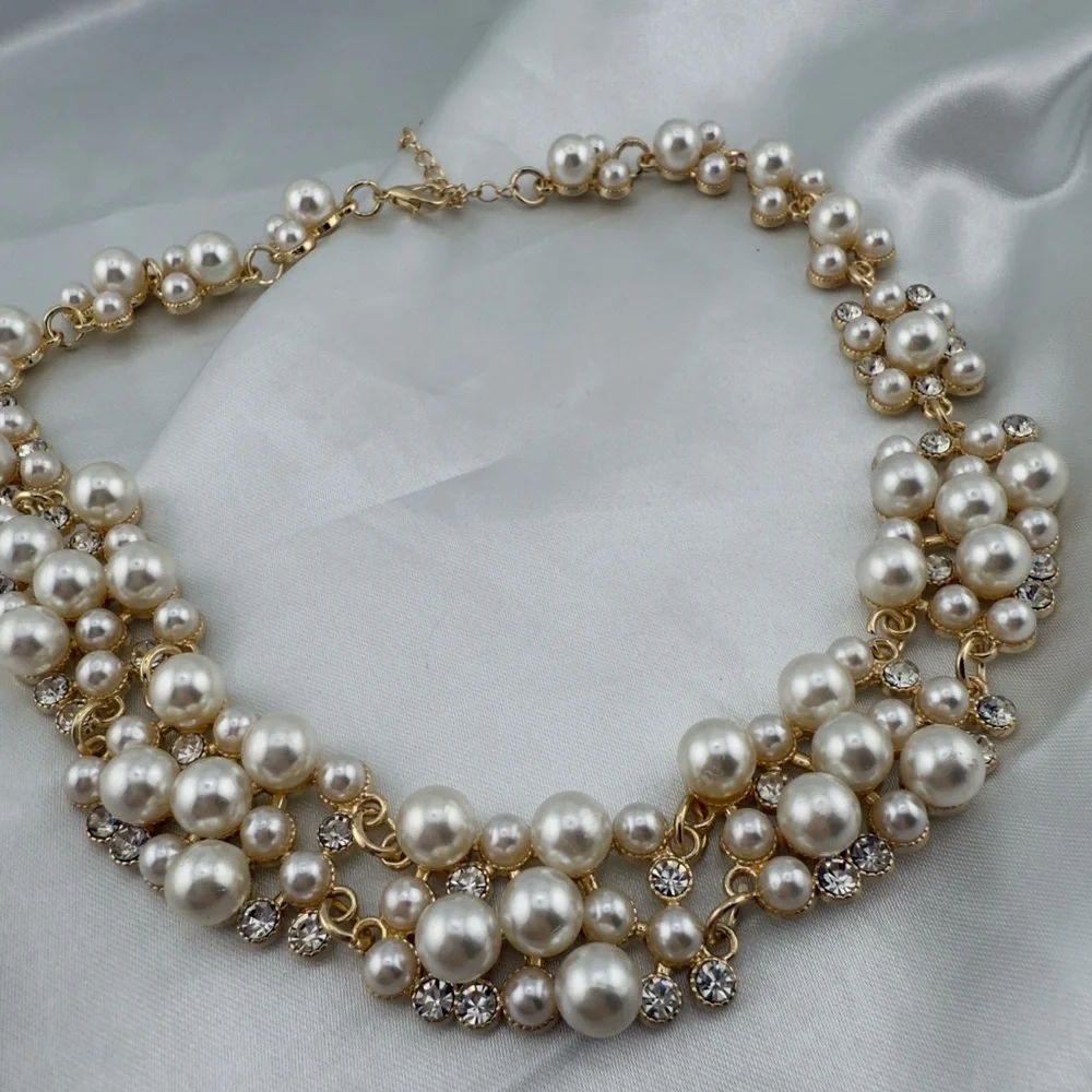 Zara lux adjustable Pearl and Gold Necklace